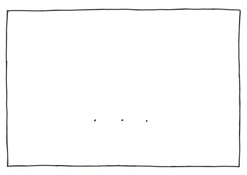 A white image frame with three black dots that hint that there will be an artwork here in the future